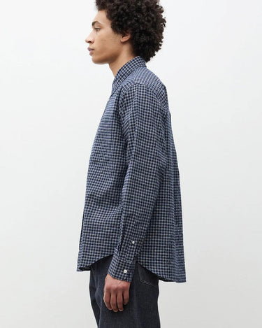Norse Projects Kongshoved Check Relaxed Shirt Dark Navy N40-0910 