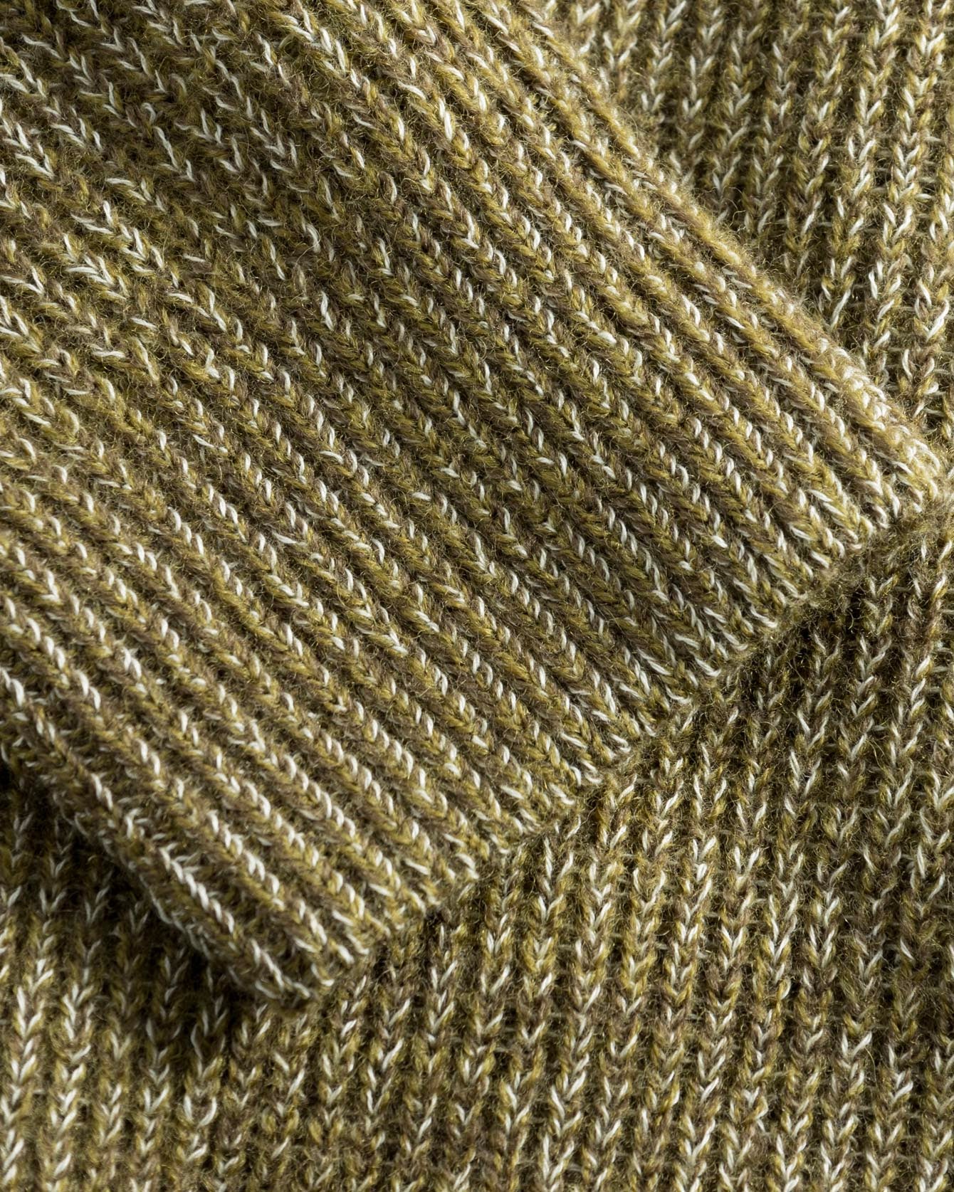 Roald Wool Cotton Rib Sweater Stika Green – Dela