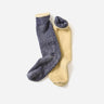 Rototo Reversible Pile Socks Navy Cream R1612