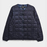 Taion Crew Neck W-Zip Down Jacket Navy