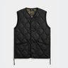 Taion Military V Neck Zip Down Vest Black