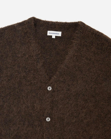 This Never That Faded Hairy Knit Cardigan Dark Brown