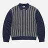 This Never That Striped Knit Zip Cardigan Navy