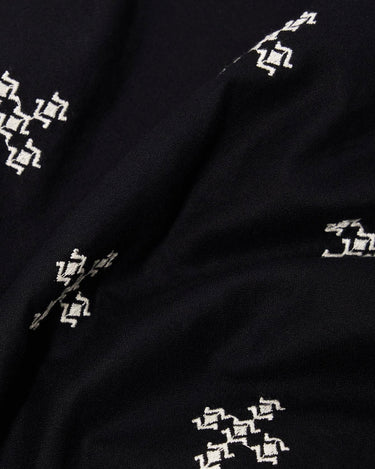 Universal Works Camp Shirt Embroidered Diamond Black 34156B