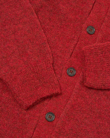 Universal Works David Cardigan Alpaca Knit Deep Orange