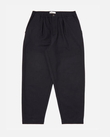 Universal Works Pleated Track Pant Upcycled Italian Tweed Dark Navy