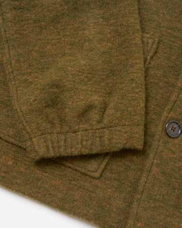 Universal Works Rams Jacket Wool Mix Knit Olive