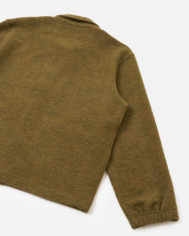 Universal Works Rams Jacket Wool Mix Knit Olive