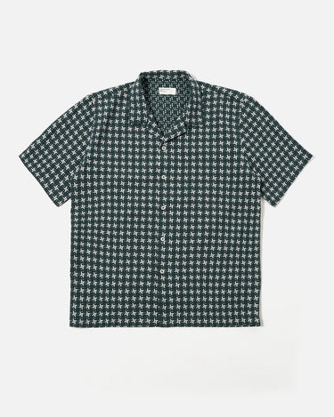 Universal Works Road Shirt Rhodes 8 Cotton Green White 34658G