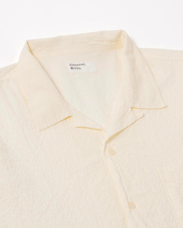 Universal Works Road Shirt Seersucker Ecru 34559E