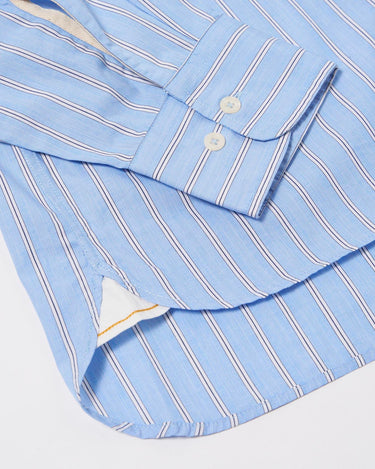 Universal Works Square Pocket Shirt Stripe Blue 34555B