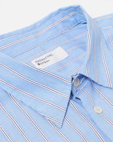 Universal Works Square Pocket Shirt Stripe Blue 34555B