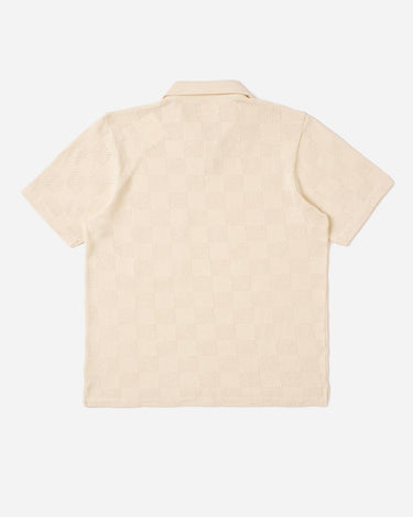 Universal Works Vacation Polo Fantasy Checkerboard Ecru 34410E