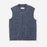 Universal Works Zip Waistcoat Wool Fleece Slate Navy