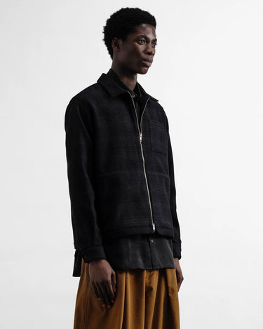 YMC Bowie Jacket Flannel Check Black Charcoal