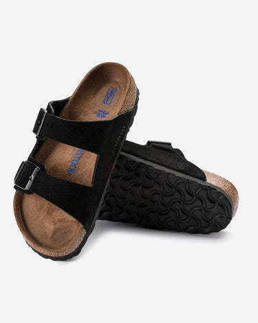 birkenstock arizona soft bed sandal natural suede black 