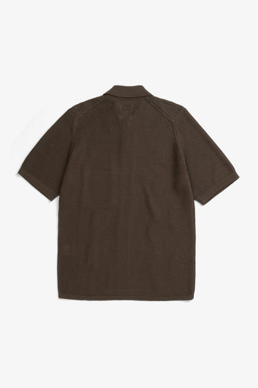 Fredensborg Mercerised Cotton Knitted Shirt Turkisk Coffee