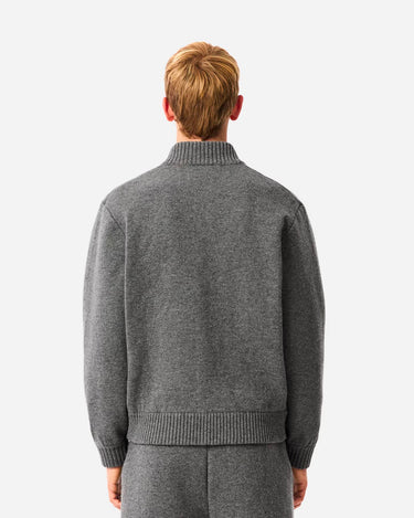 lacoste Merino Wool Bomber Jacket Grey 3