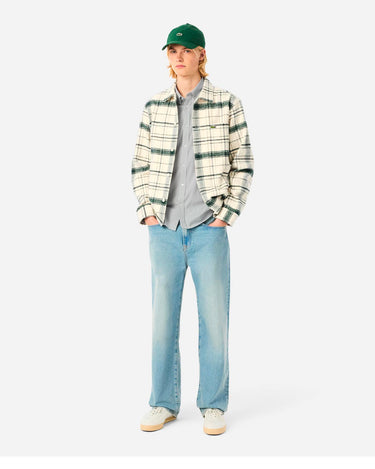 lacoste Regular Fit Pinpoint Stripe Shirt White Green 2