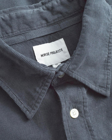 norse project Algot Relaxed Micro Cord Shirt Graphite