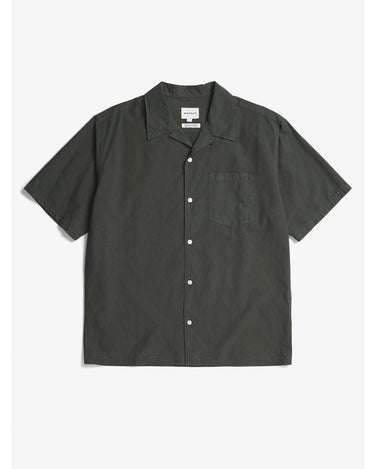 Carsten Cotton Tencel Shirt Black Olive N40-0579