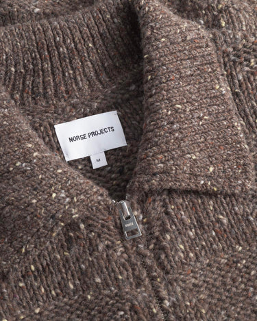 norse project Erik Donegal Diamond Jacket Seal Brown