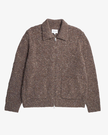 norse project Erik Donegal Diamond Jacket Seal Brown
