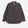 norse project Ole Oversized Wool Check Shirt Dark Navy Check