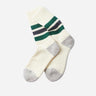 rototo Coarse Ribbed Oldschool Crew Socks Green Charcoal