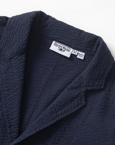 Service Works Seersucker Server Suit Jacket Dark Navy