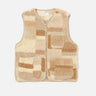 universal works Zip Gillet Patchwork Fleece Sand
